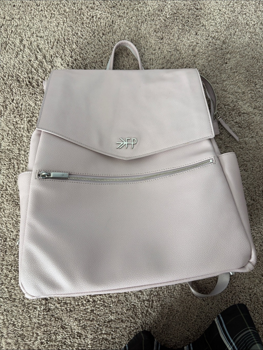 Freshly Picked Pale Pink Leather Diaper Bag Backpack - Women's Bag